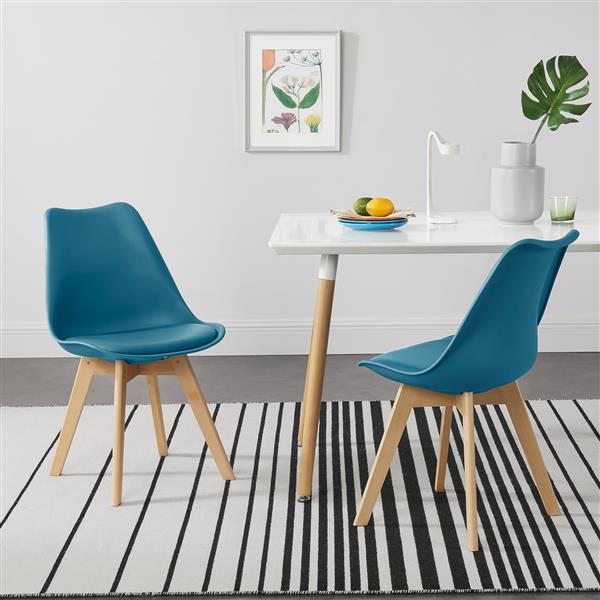 Grote foto eetkamerstoel dubrovnik set van 2 kunstleer en beuken turquoise huis en inrichting stoelen