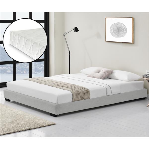 Grote foto modern bedframe kunstleer met matras 180x200 wit huis en inrichting bedden