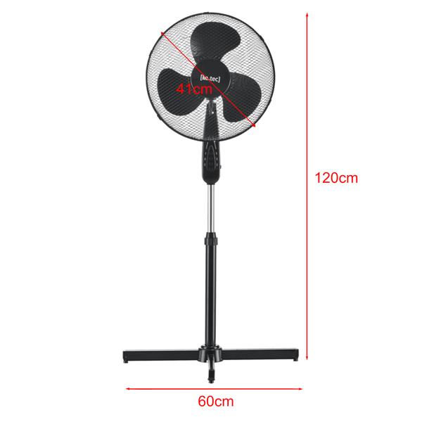 Grote foto staande ventilator met drie snelheden 50w 120x60x60 cm zwart doe het zelf en verbouw gereedschappen en machines