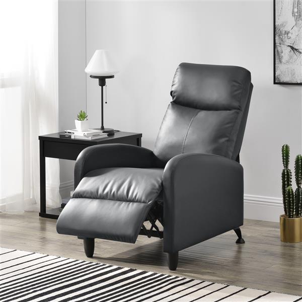 Grote foto verstelbare relaxfauteuil 102x60x92 cm kunstleer grijs huis en inrichting stoelen