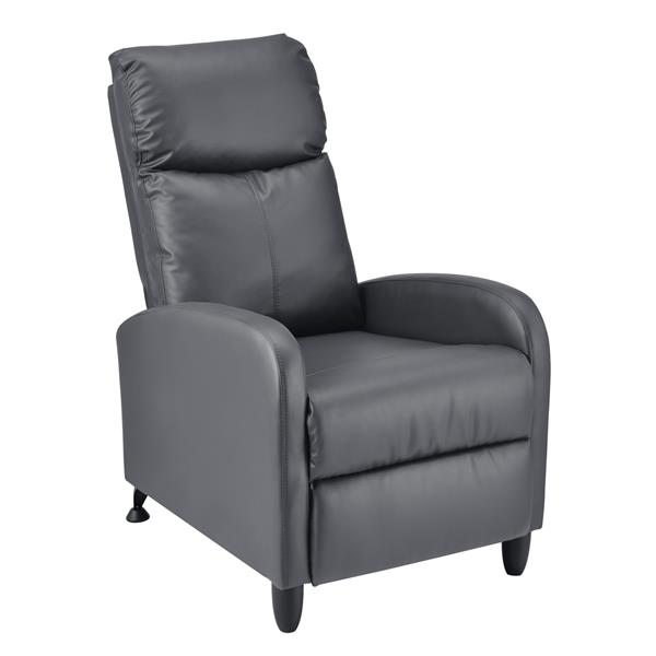 Grote foto verstelbare relaxfauteuil 102x60x92 cm kunstleer grijs huis en inrichting stoelen