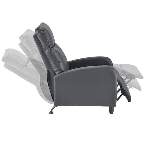 Grote foto verstelbare relaxfauteuil 102x60x92 cm kunstleer grijs huis en inrichting stoelen