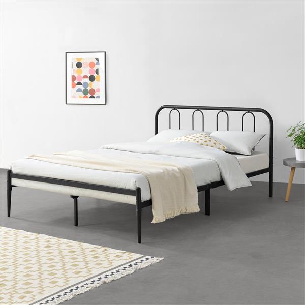 Grote foto stalen bed hanko bedframe met bedbodem 160x200 cm zwart huis en inrichting bedden