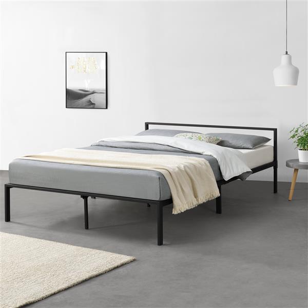 Grote foto stalen bed imatra bedframe met bedbodem 140x200 cm zwart huis en inrichting bedden