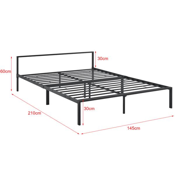 Grote foto stalen bed imatra bedframe met bedbodem 140x200 cm zwart huis en inrichting bedden