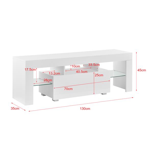 Grote foto tv meubel grimsey met led verlichting 130x35x45 cm wit huis en inrichting overige