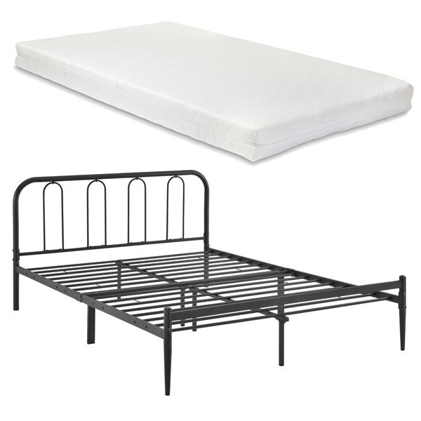 Grote foto metalen bedframe hanko zwart met matras 160x200 cm huis en inrichting bedden