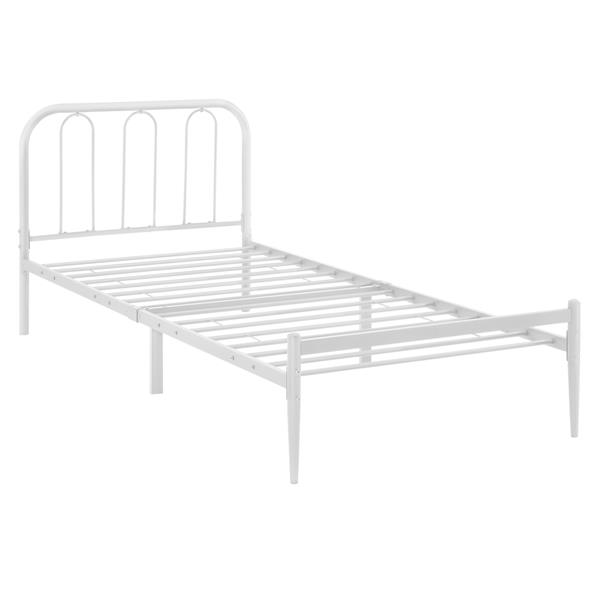 Grote foto stalen bed hanko bedframe met bedbodem 90x200 cm wit huis en inrichting bedden