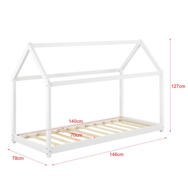 Grote foto kinderbed netstal houten bed huisbed 70x140 cm wit huis en inrichting overige