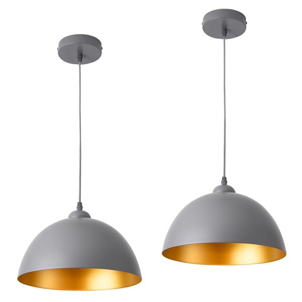 Grote foto hanglamp 18x 30 cm 2xe27 toulon set van 2 grijs en goud huis en inrichting overige