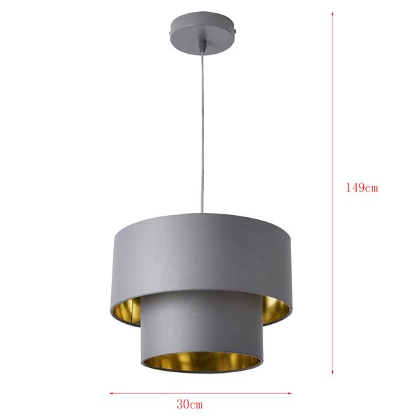 Grote foto design hanglamp lopar metaal en stof e27 30 grijs en goud huis en inrichting overige