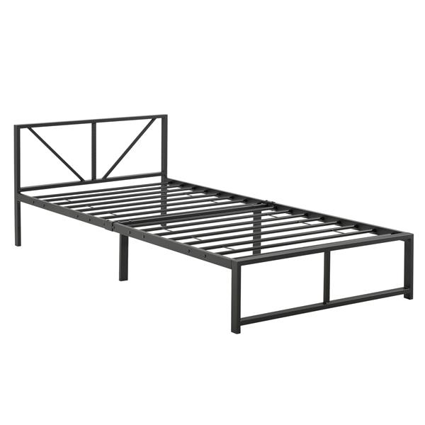 Grote foto metalen bed meran bedframe met bedbodem zwart 90x200 cm huis en inrichting bedden