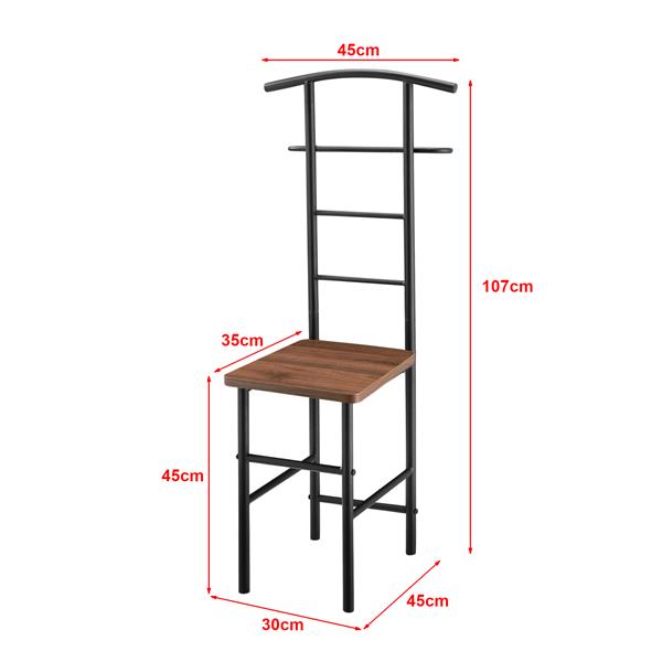 Grote foto dressboy kledingrek stoel 107x45x45 cm walnootkleurig huis en inrichting overige