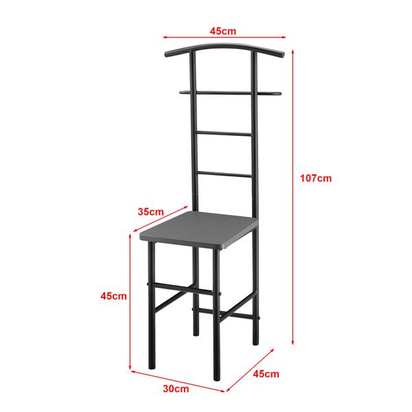 Grote foto dressboy kledingrek stoel 107x45x45 cm metaal donkergrijs huis en inrichting overige