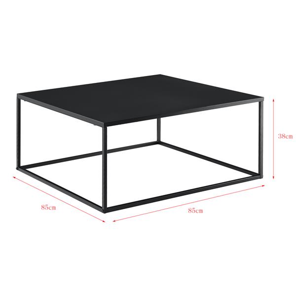 Grote foto salontafel lebus 38x85x85 cm vierkant metaal zwart huis en inrichting eettafels