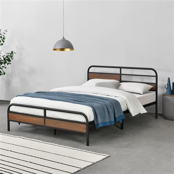 Grote foto metalen bed aarau bedframe met bedbodem zwart 140x200 cm huis en inrichting bedden