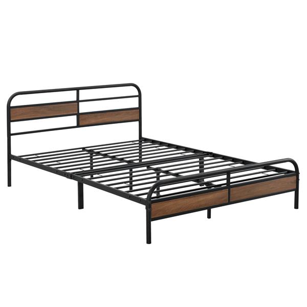 Grote foto metalen bed aarau bedframe met bedbodem zwart 140x200 cm huis en inrichting bedden