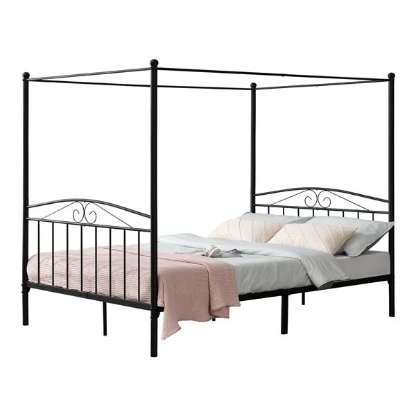 Grote foto metalen hemelbed lahti zwart met bedbodem 180x200 cm huis en inrichting bedden