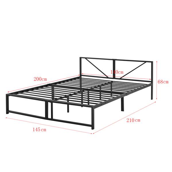 Grote foto metalen bed meran bedframe met matras zwart 140x200 cm huis en inrichting bedden