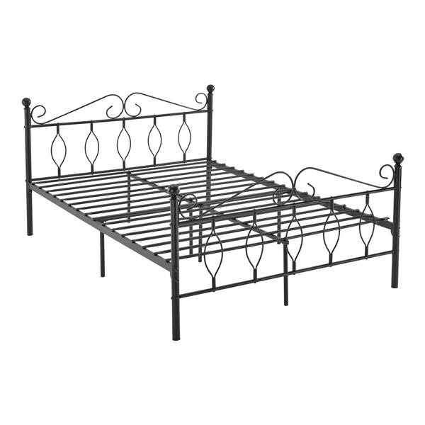 Grote foto metalen bedframe apolda met bedbodem zwart 140x200 cm huis en inrichting bedden