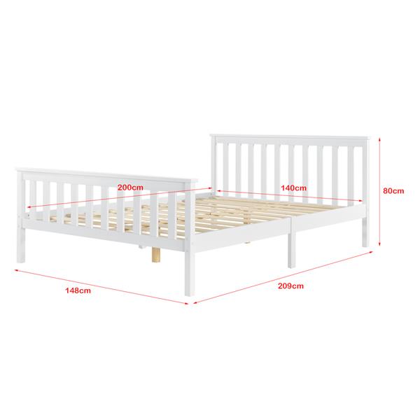 Grote foto houten bed breda met bedbodem en matras 140x200 cm wit huis en inrichting bedden