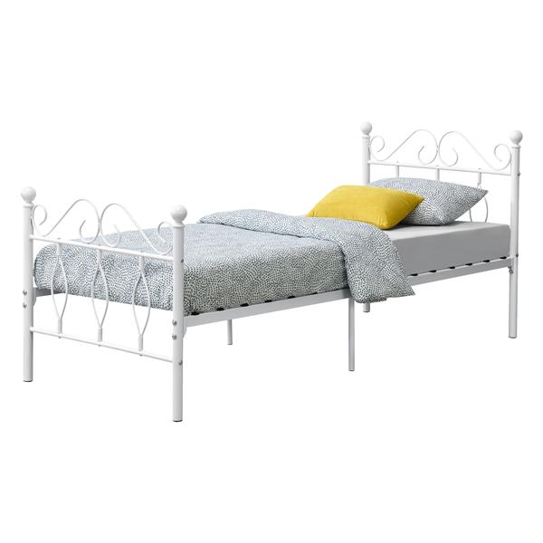 Grote foto metalen bedframe apolda met bedbodem wit 90x200 cm huis en inrichting bedden