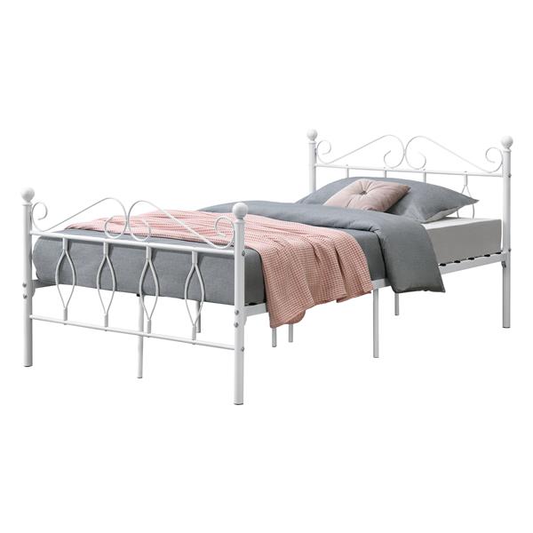 Grote foto metalen bedframe apolda met bedbodem wit 120x200 cm huis en inrichting bedden