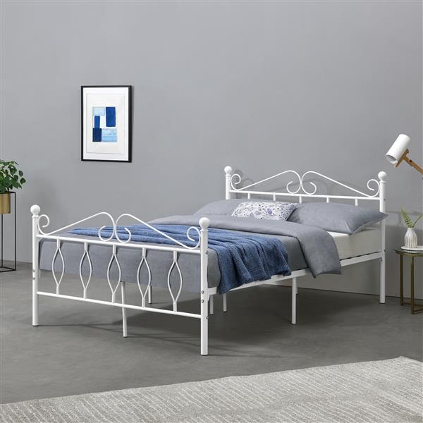 Grote foto metalen bedframe apolda met bedbodem wit 140x200 cm huis en inrichting bedden