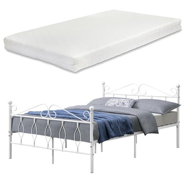 Grote foto metalen bedframe apolda met matras wit 140x200 cm huis en inrichting bedden