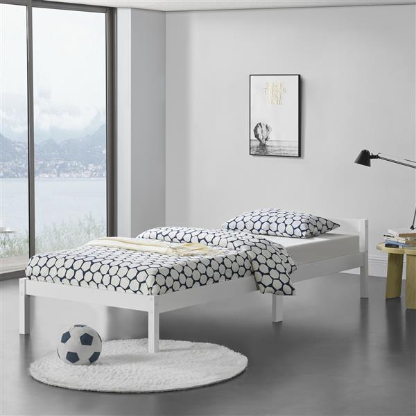 Grote foto houten bed nakkila grenen met bedbodem 90x200 cm wit huis en inrichting bedden