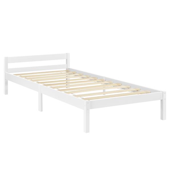 Grote foto houten bed nakkila grenen met bedbodem 90x200 cm wit huis en inrichting bedden