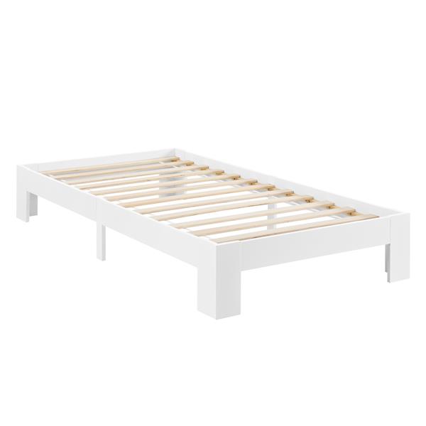 Grote foto houten bed raisio grenen met bedbodem 90x200 cm wit huis en inrichting bedden