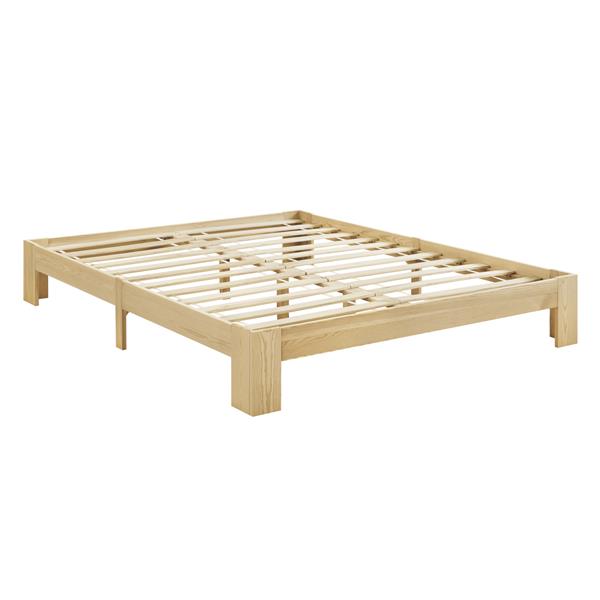 Grote foto houten bed raisio met bedbodem 140x200 cm houtkleurig huis en inrichting bedden