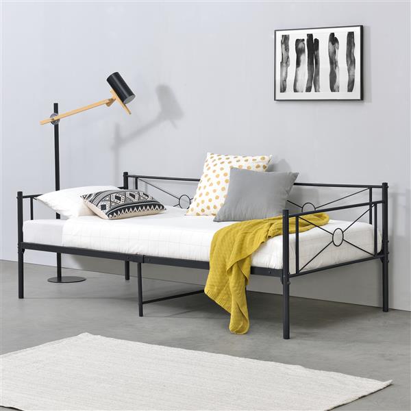 Grote foto metalen bed alvesta met bedbodem 90x200 cm zwart huis en inrichting bedden