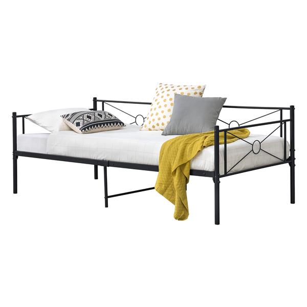 Grote foto metalen bed alvesta met bedbodem 90x200 cm zwart huis en inrichting bedden