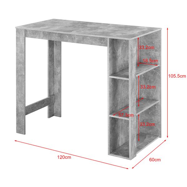 Grote foto bartafel danderyd met 3 planken 120x60x105 5 cm betonlook huis en inrichting eettafels