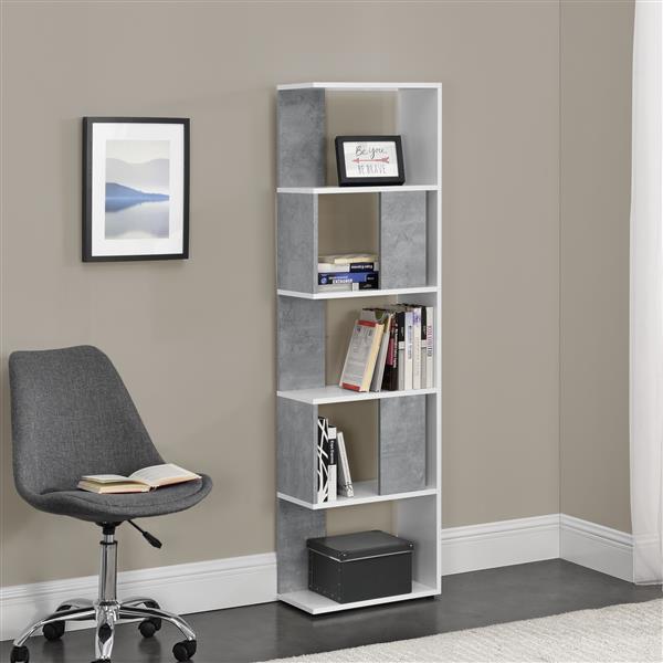 Grote foto boekenkast schap aneby 159x45x23 5 cm wit en betonkleurig huis en inrichting overige