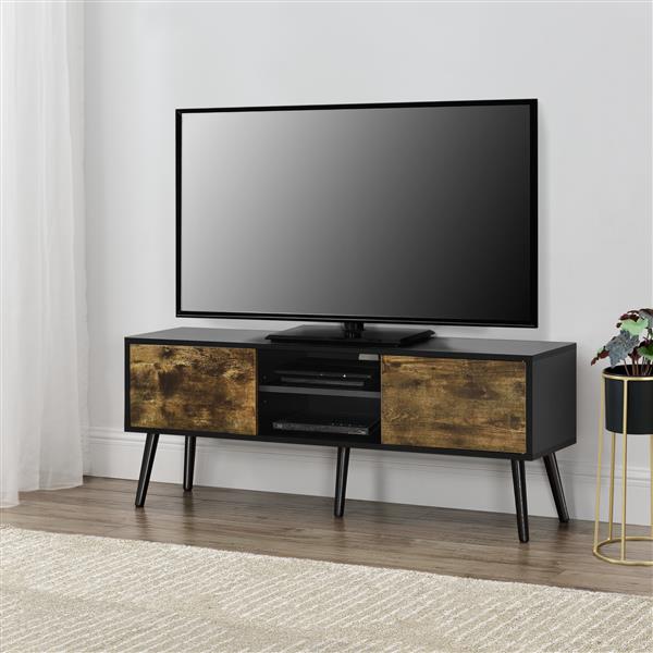 Grote foto tv meubel eskilstuna 120x29 5x46 5 zwart houtkleurig donker huis en inrichting overige
