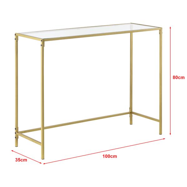 Grote foto console tafel alajarvi sidetable glas 100x35x80 cm goud huis en inrichting eettafels