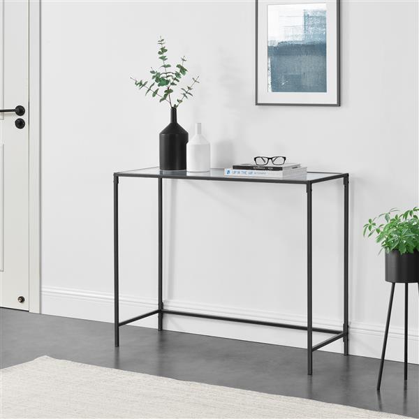 Grote foto console tafel alajarvi sidetable glas 100x35x80 cm zwart huis en inrichting eettafels