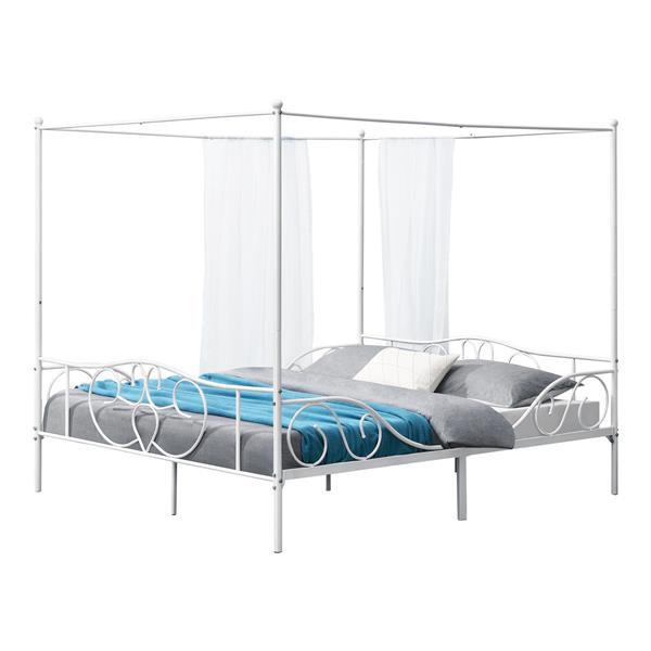 Grote foto metalen hemelbed finstrom met bedbodem 180x200 cm wit huis en inrichting bedden