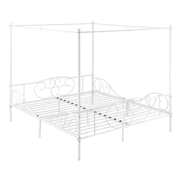 Grote foto metalen hemelbed finstrom met bedbodem 180x200 cm wit huis en inrichting bedden