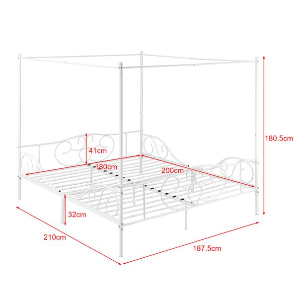 Grote foto metalen hemelbed finstrom wit met matras 180x200 cm huis en inrichting bedden