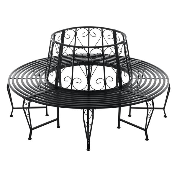 Grote foto metalen boombank sorrent 160x84 cm rond zwart tuin en terras tuinmeubelen