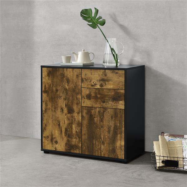 Grote foto commode paarl druk en open 74x79x36 cm zwart en hout donker huis en inrichting overige