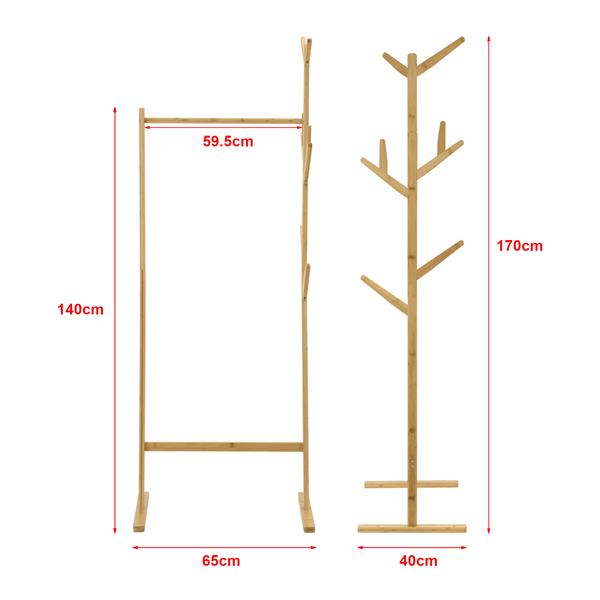 Grote foto en.casa bamboe kledingrek nordreisa met kapstok 65x40x170 cm huis en inrichting overige