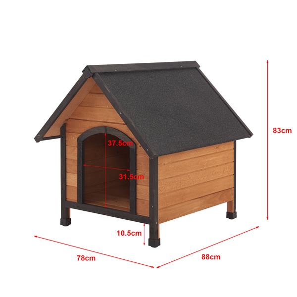 Grote foto en.casa hondenhok hundsheim 83x78x88 cm houtkleurig en zwart tuin en terras tuingereedschap