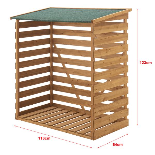 Grote foto en.casa houten brandhout rek houtopslag 116x64x123 cm tuin en terras tuingereedschap