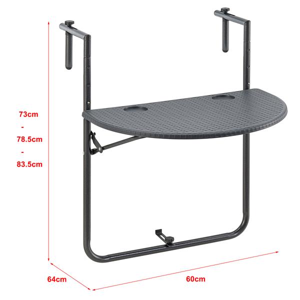 Grote foto en.casa balkontafel cicala inklapbaar 83 5x60x64 cm donkergrijs huis en inrichting eettafels