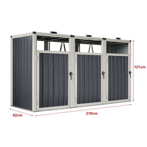 Grote foto pro.tec containerombouw tarbek antraciet 121x219x82 cm tuin en terras tuingereedschap